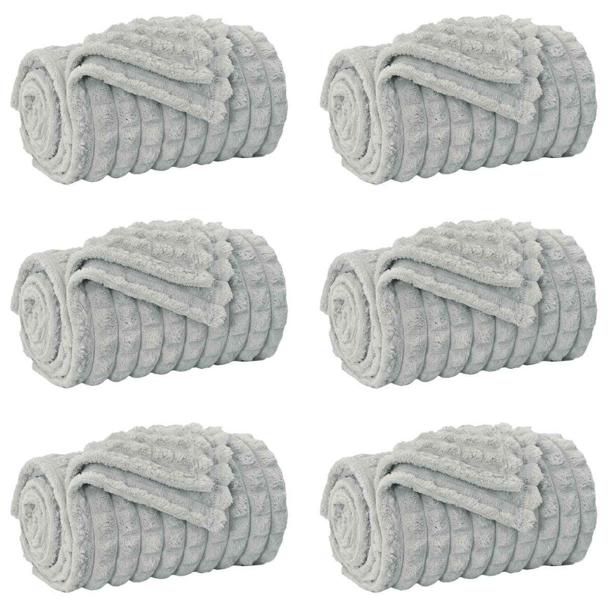 Vidaxl kleden 6 pcs grijs 200 x 150 cm fleece