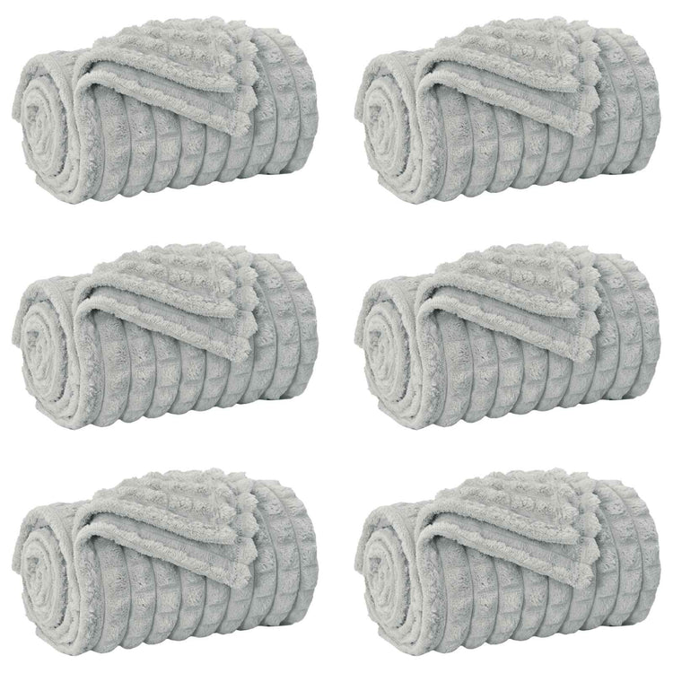 Vidaxl kleden 6 st grijs 240 x 220 cm 7.71 kg fleece