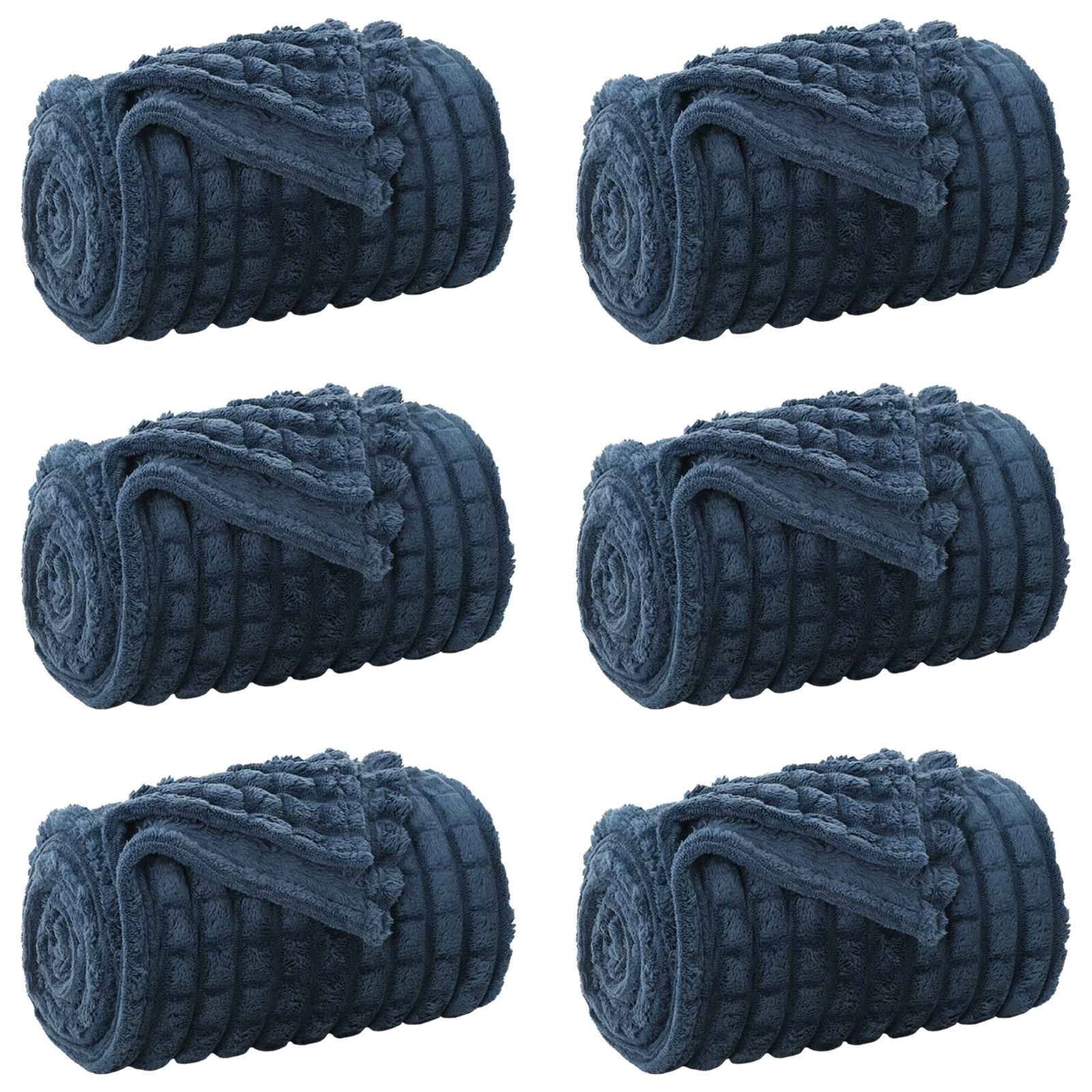 Vidaxl kleden 6 pcs marineblauw 270 x 240 cm fleece