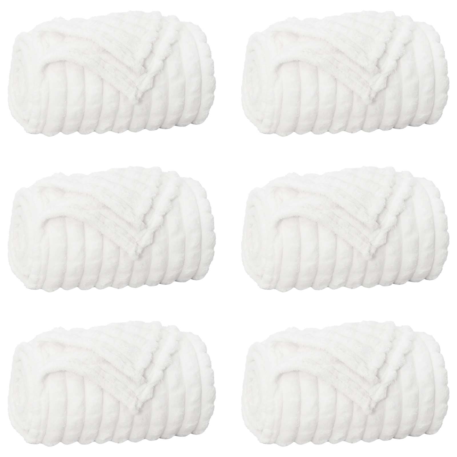 Vidaxl kleden 6 pcs wit 200 x 150 cm fleece