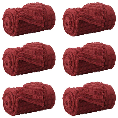 Vidaxl kleden 6 st bordeaux rood 150 x 130 cm 2.75 kg fleece