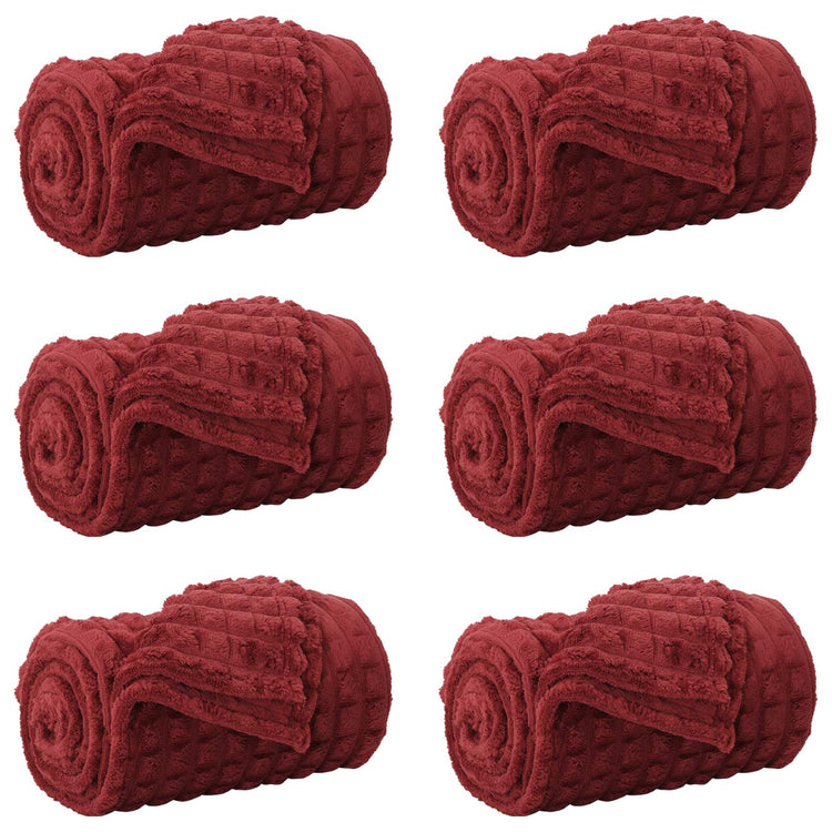 Vidaxl kleden 6 st bordeaux rood 240 x 220 cm 8.63 kg fleece