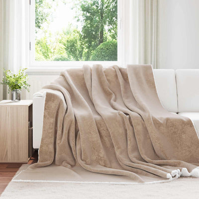 Vidaxl gooi deken kameel 220 x 240 cm fleece