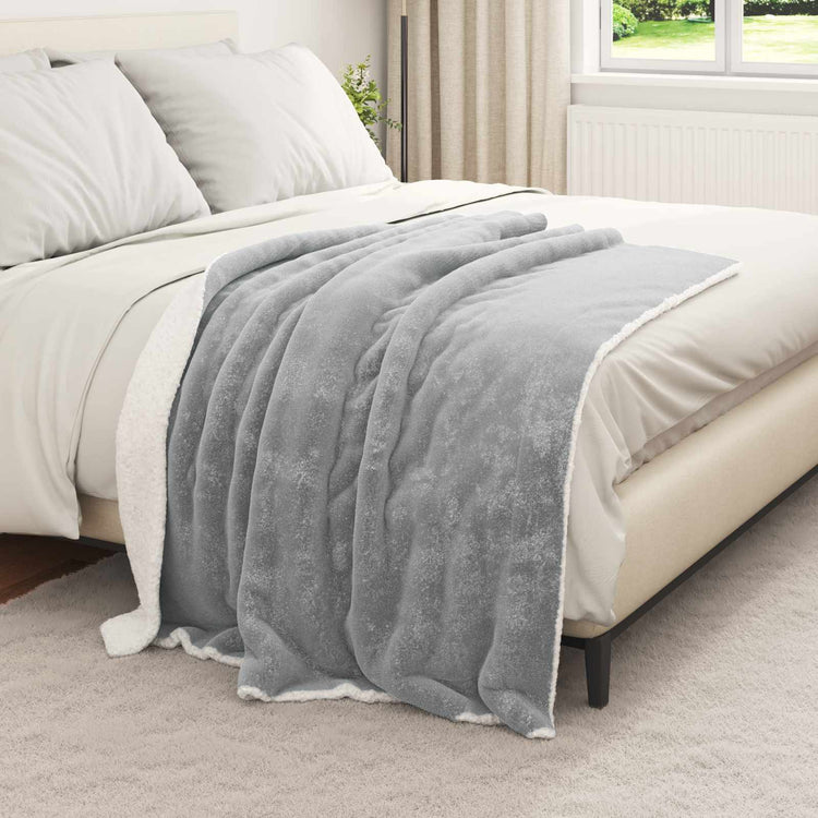 Vidaxl plaid grijs 130 x 150 cm 1 kg fleece