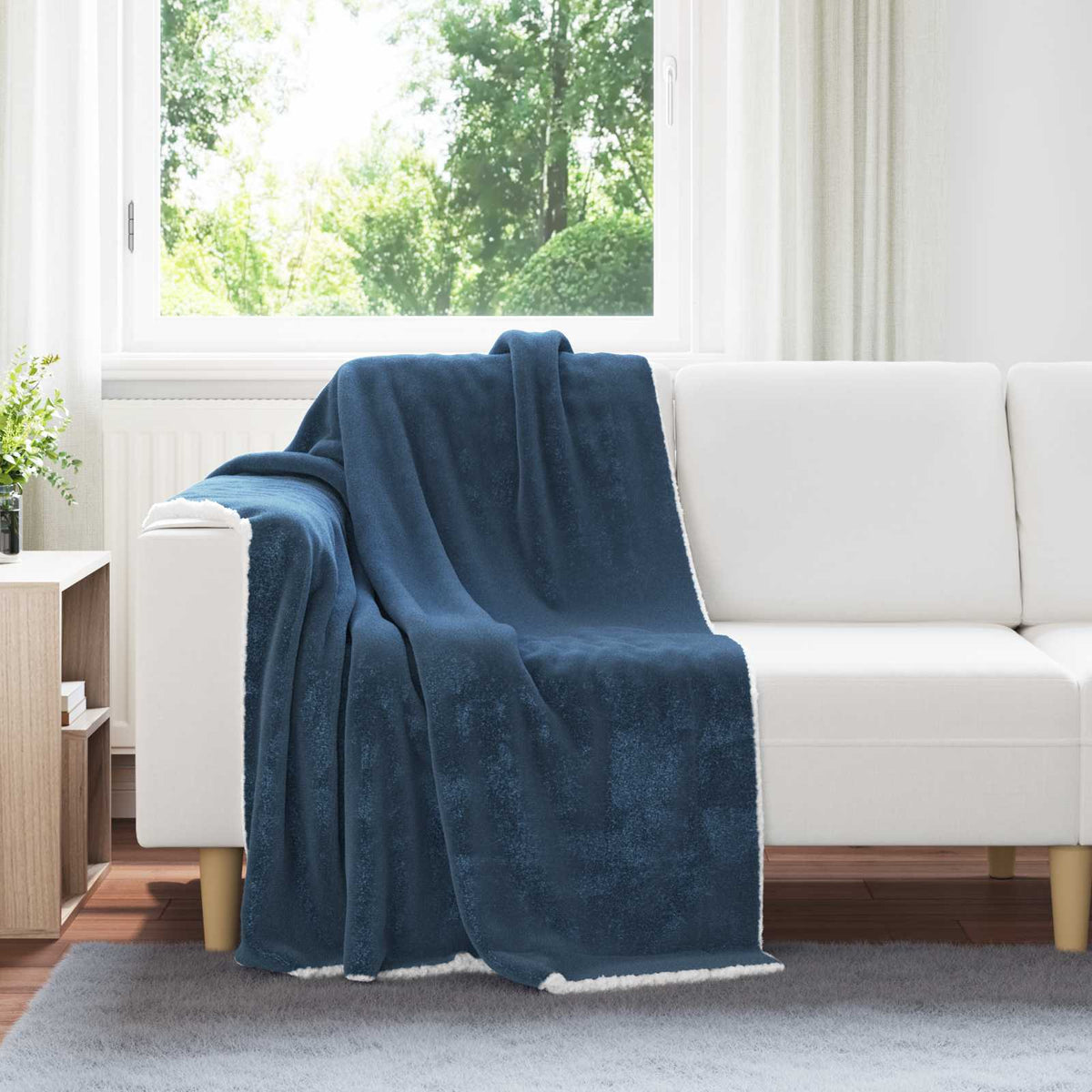 Vidaxl plaid marineblauw 130 x 150 cm 1 kg fleece