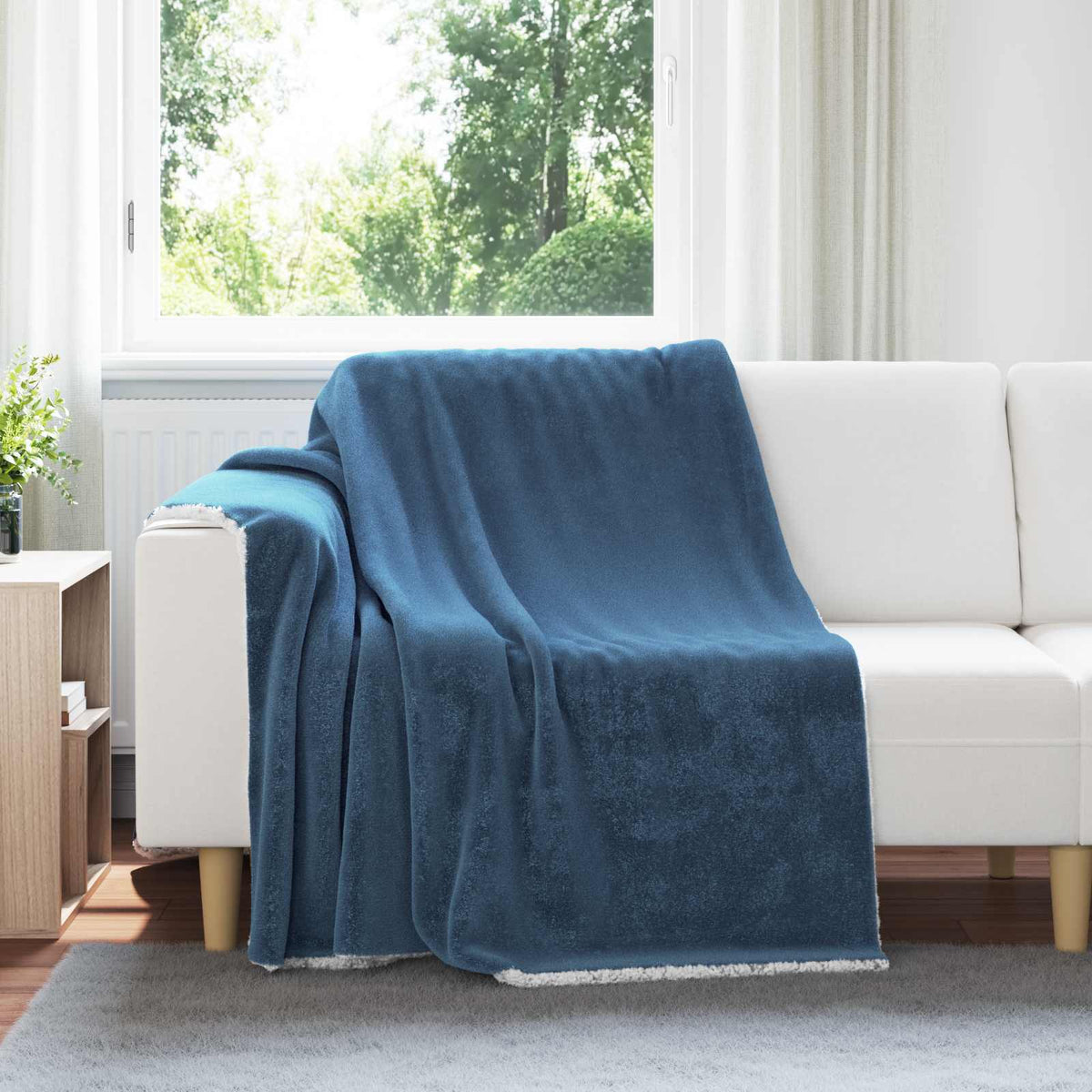 Vidaxl plaid marineblauw 150 x 200 cm 1.64 kg fleece