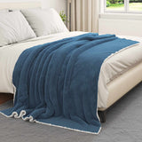 Vidaxl plaid marineblauw 200 x 150 cm 1,64 kg fleece - afbeelding 3