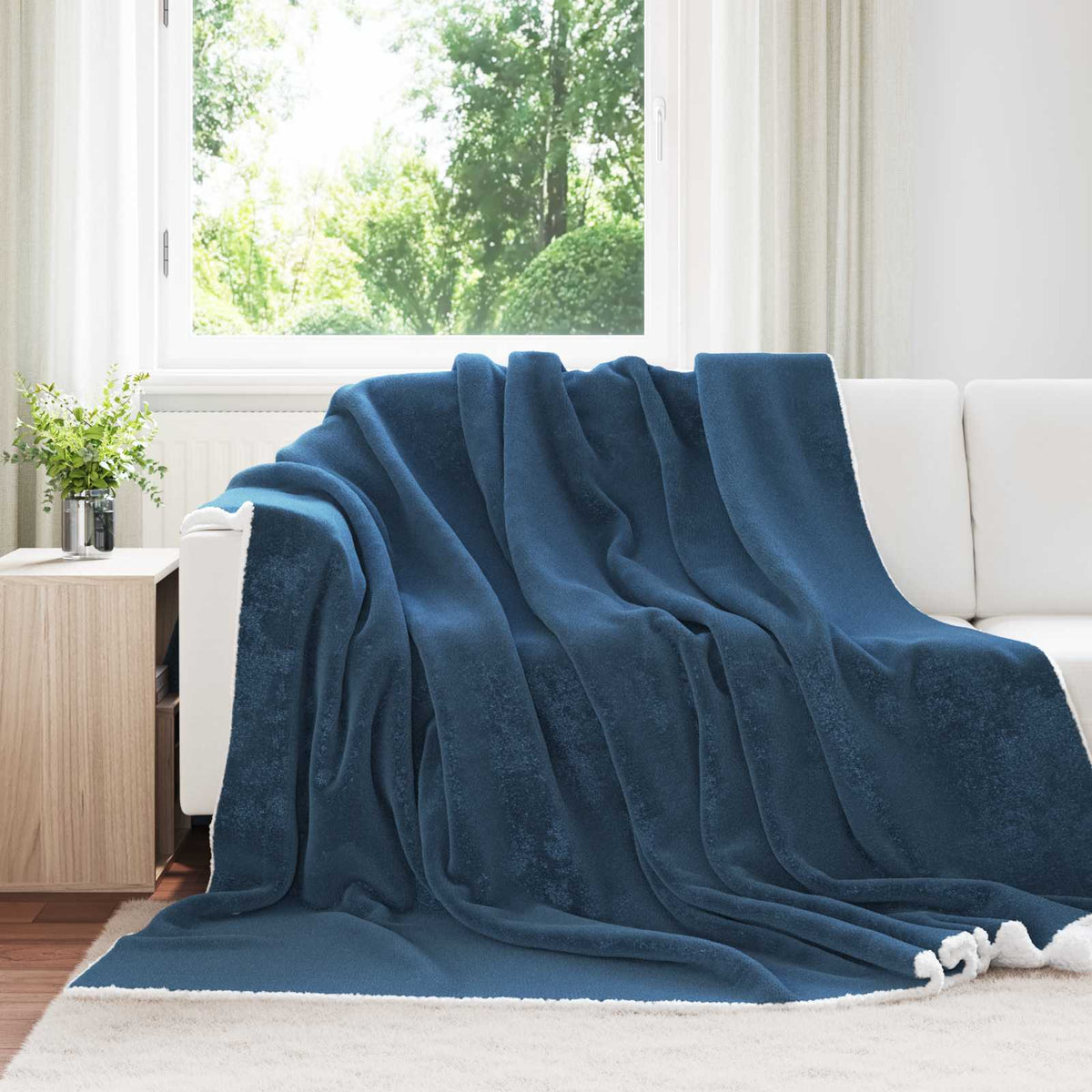 Vidaxl plaid marineblauw 240 x 270 cm 3.17 kg fleece
