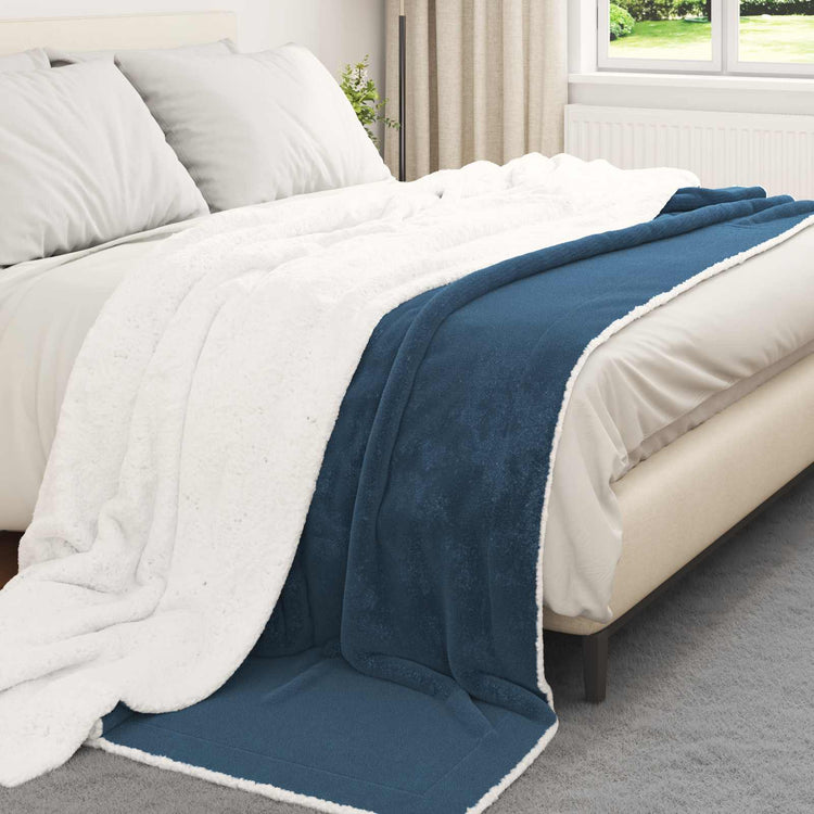 Vidaxl plaid marineblauw 240 x 270 cm 3.17 kg fleece