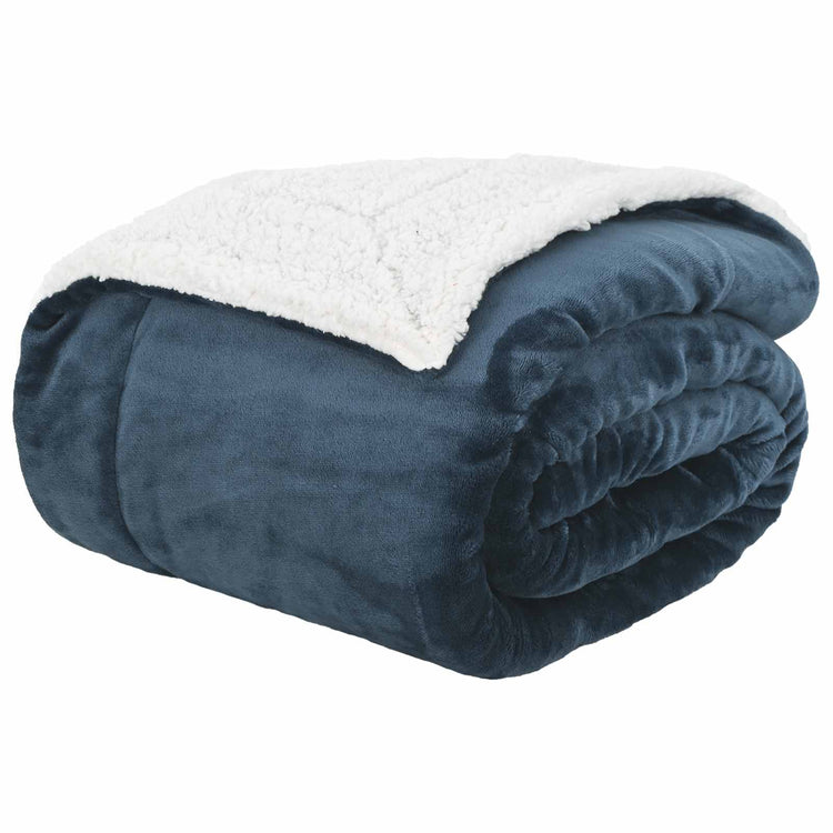 Vidaxl plaid marineblauw 240 x 270 cm 3.17 kg fleece