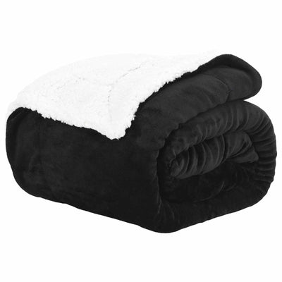 Vidaxl gooi deken zwart 220 x 240 cm fleece