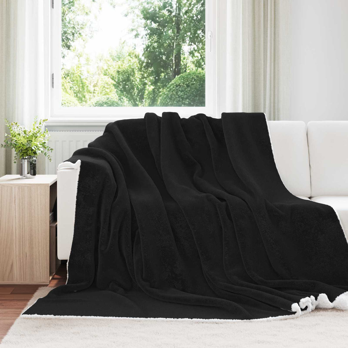 Vidaxl plaid zwart 240 x 270 cm 3.17 kg fleece