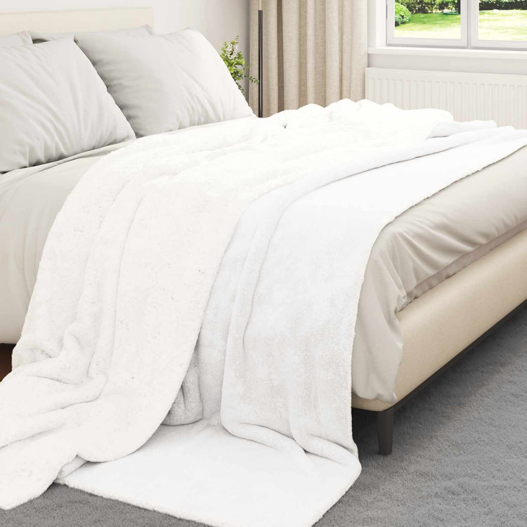 Vidaxl gooi deken wit 240 x 270 cm fleece