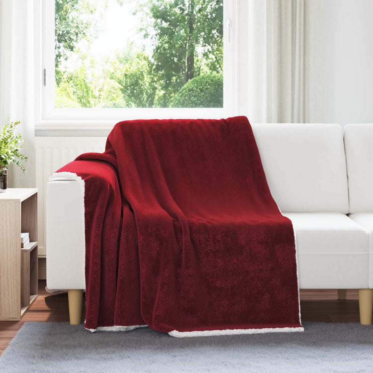 Vidaxl plaid bordeaux rood 150 x 200 cm 1.64 kg fleece