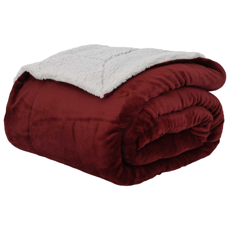 Vidaxl plaid bordeaux rood 150 x 200 cm 1.64 kg fleece