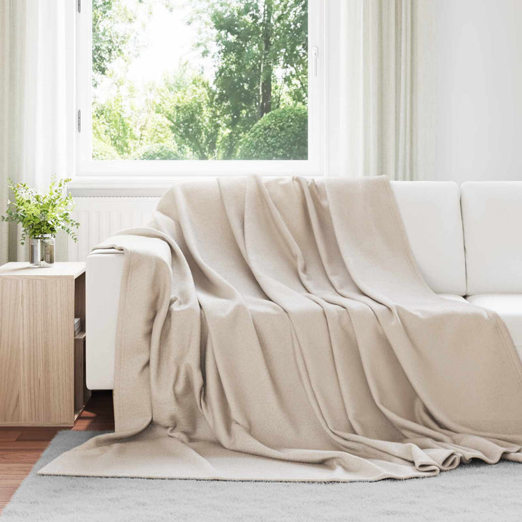 Vidaxl gooi deken beige 270 x 240 cm fleece