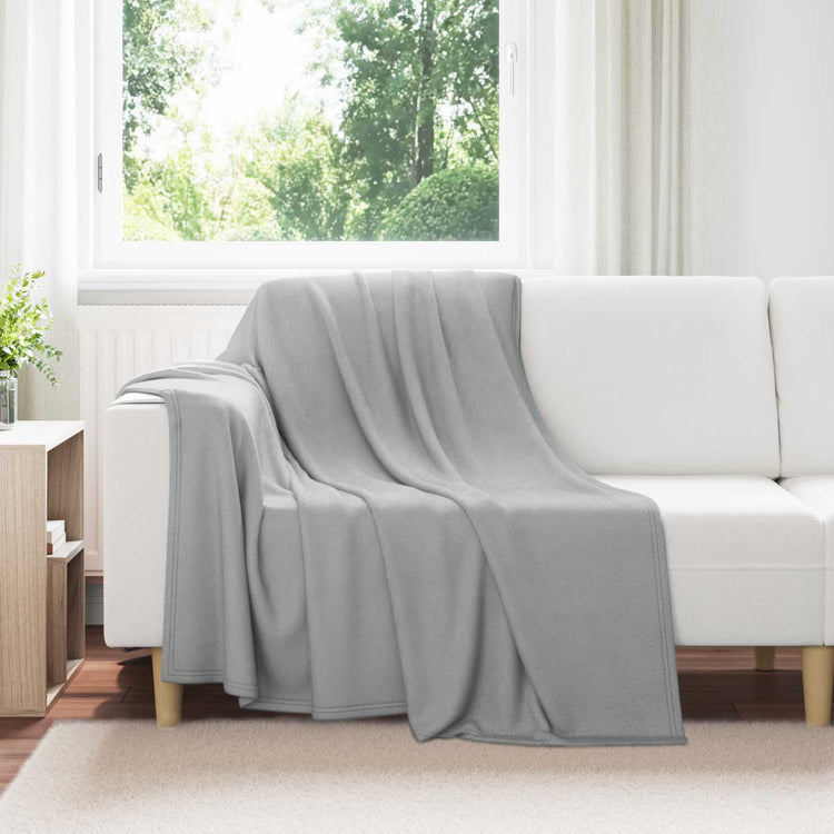 Vidaxl plaid grijs 200 x 150 cm 0.42 kg fleece