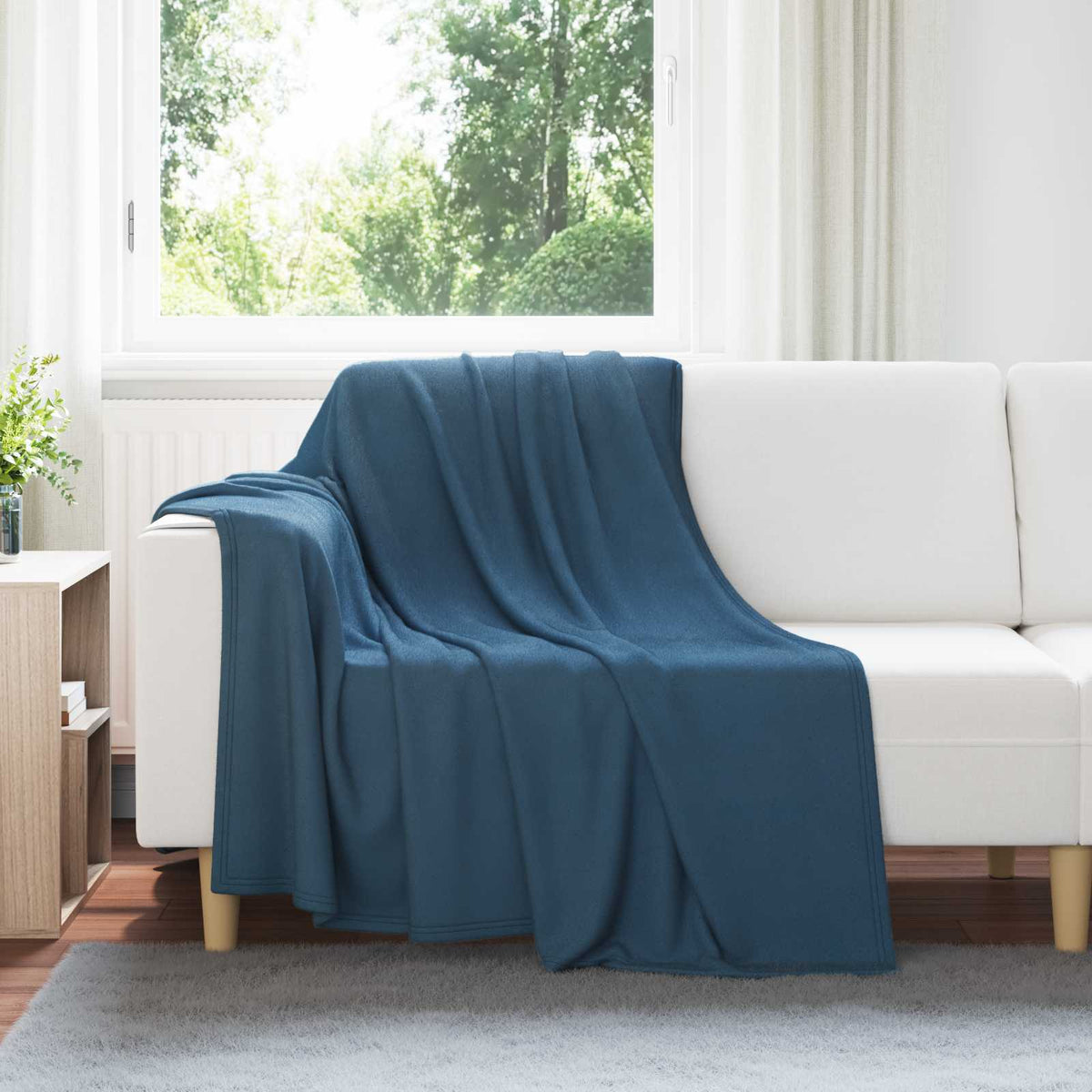 Vidaxl plaid marineblauw 200 x 150 cm 0.42 kg fleece