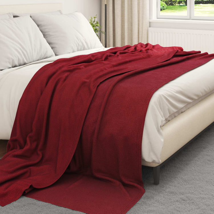Vidaxl plaid bordeaux rood 270 x 240 cm 0.86 kg fleece