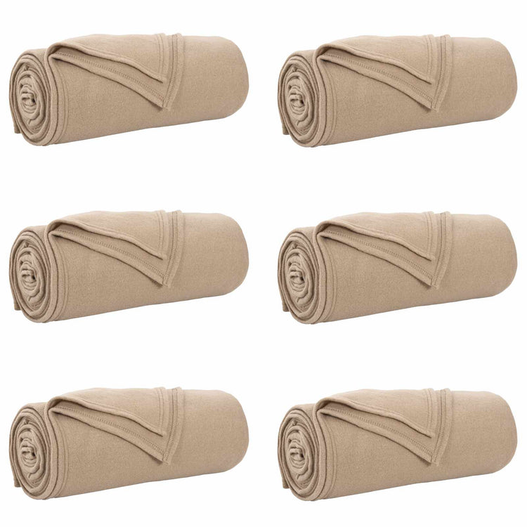 Vidaxl kleden 6 pcs kameel 170 x 130 cm fleece