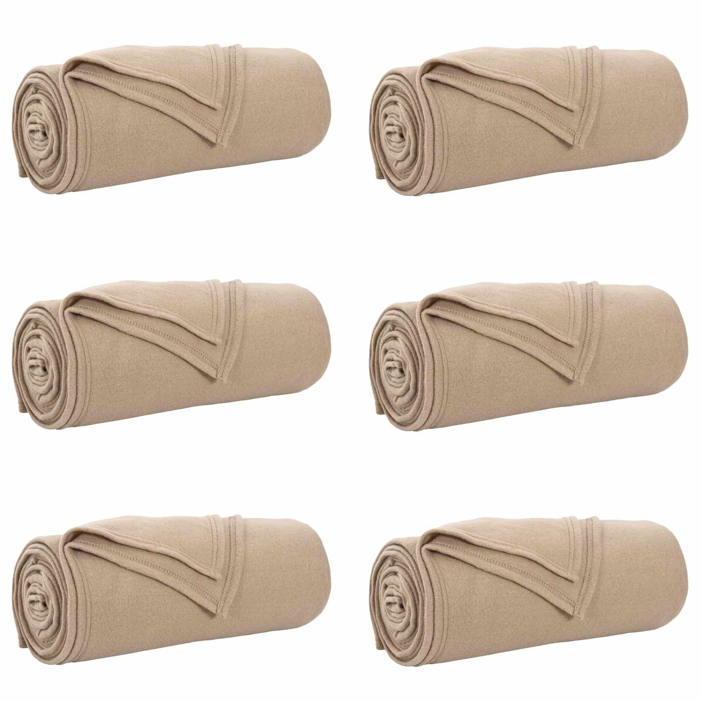 Vidaxl kleden 6 pcs kameel 200 x 150 cm fleece