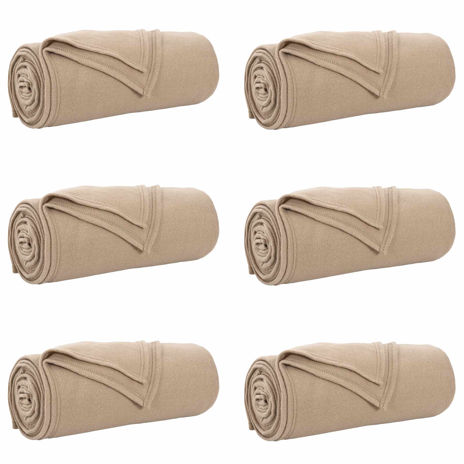 Vidaxl kleden 6 pcs kameel 240 x 220 cm fleece