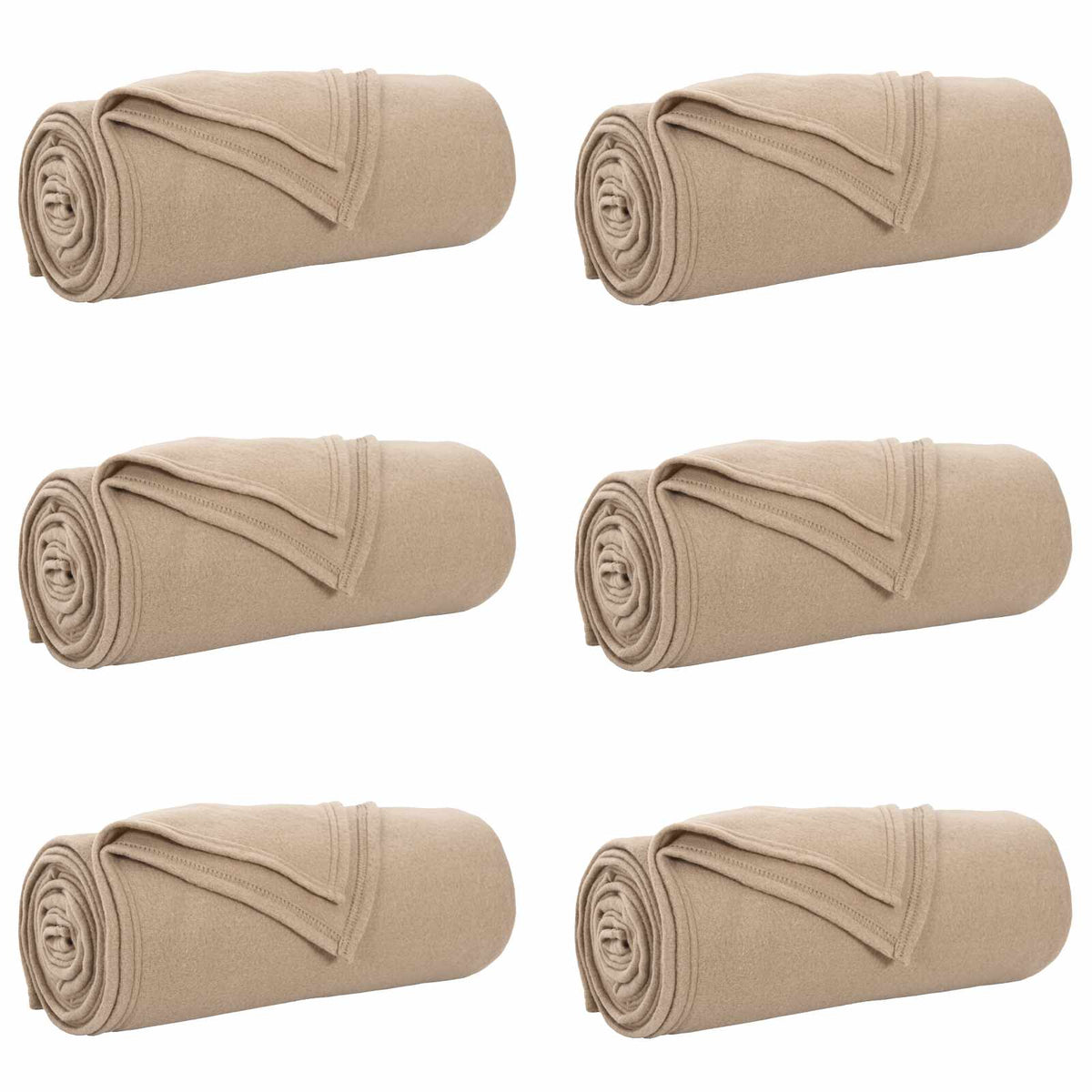 Vidaxl kleden 6 pcs kameel 270 x 240 cm fleece