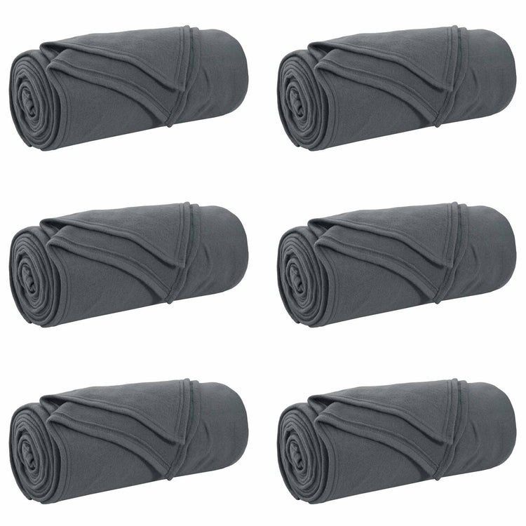 Vidaxl kleden 6 st donkergrijs 170 x 130 cm 1.86 kg fleece