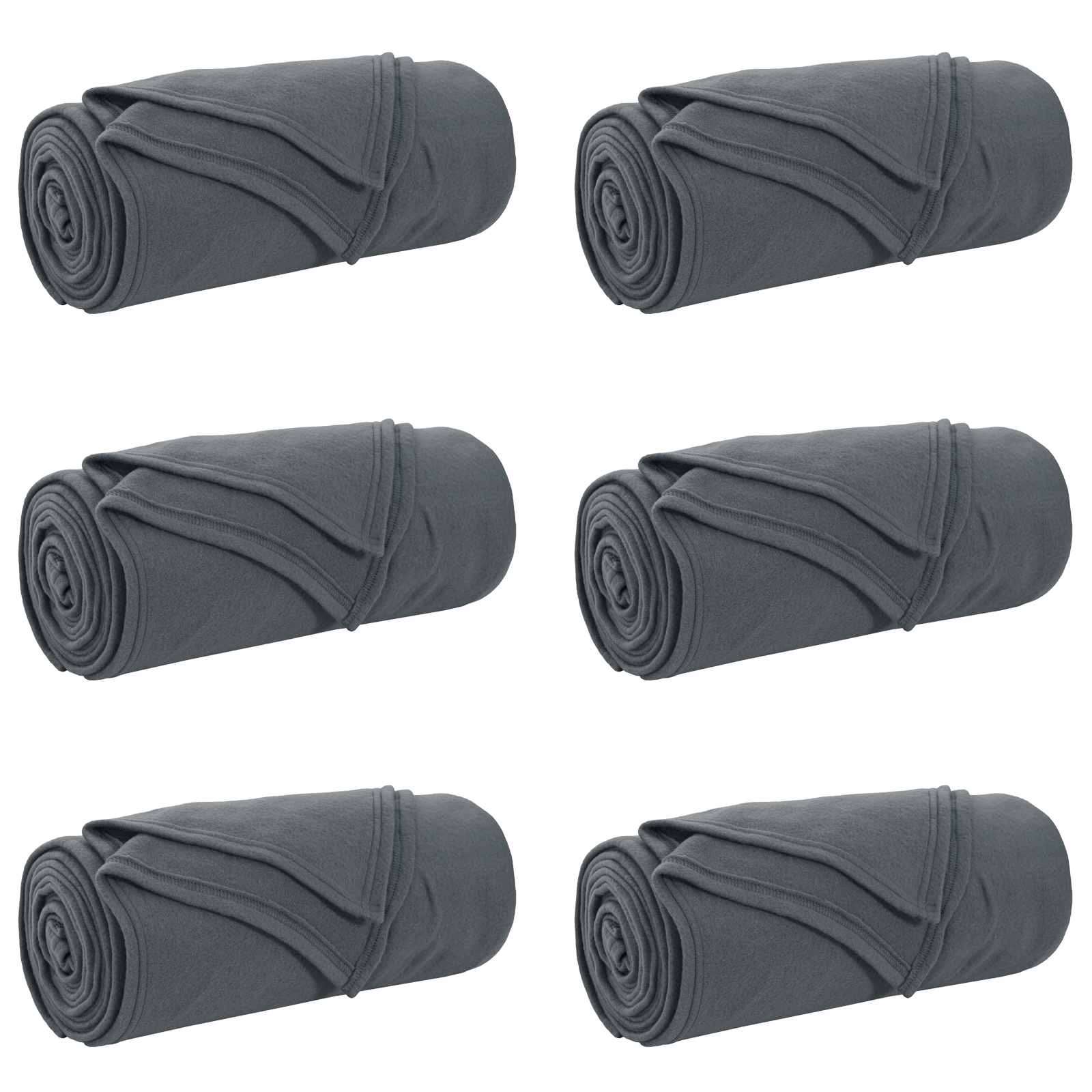 Vidaxl kleden 6 pcs donkergrijs 200 x 150 cm fleece