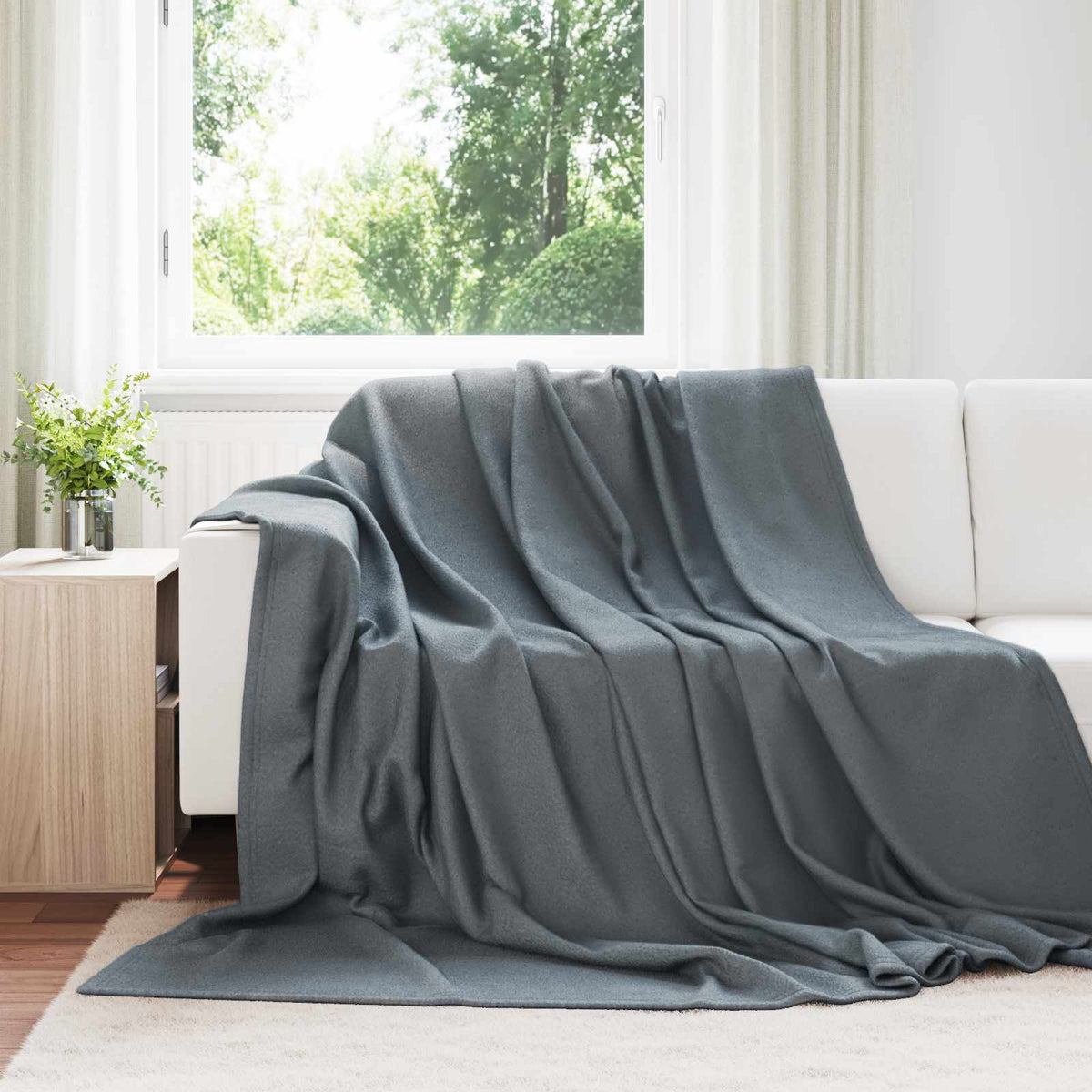 Vidaxl kleden 6 st donkergrijs 270 x 240 cm 5.08 kg fleece