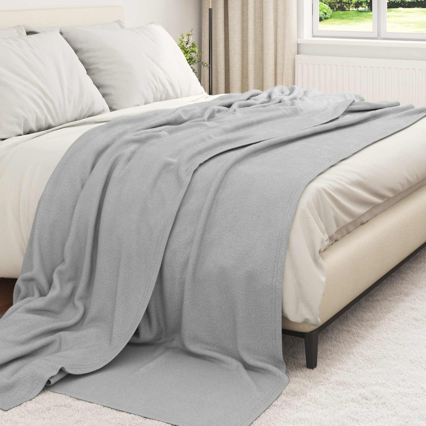 Vidaxl kleden 6 pcs grijs 240 x 220 cm fleece