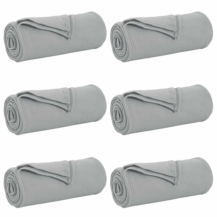Vidaxl kleden 6 pcs grijs 240 x 220 cm fleece