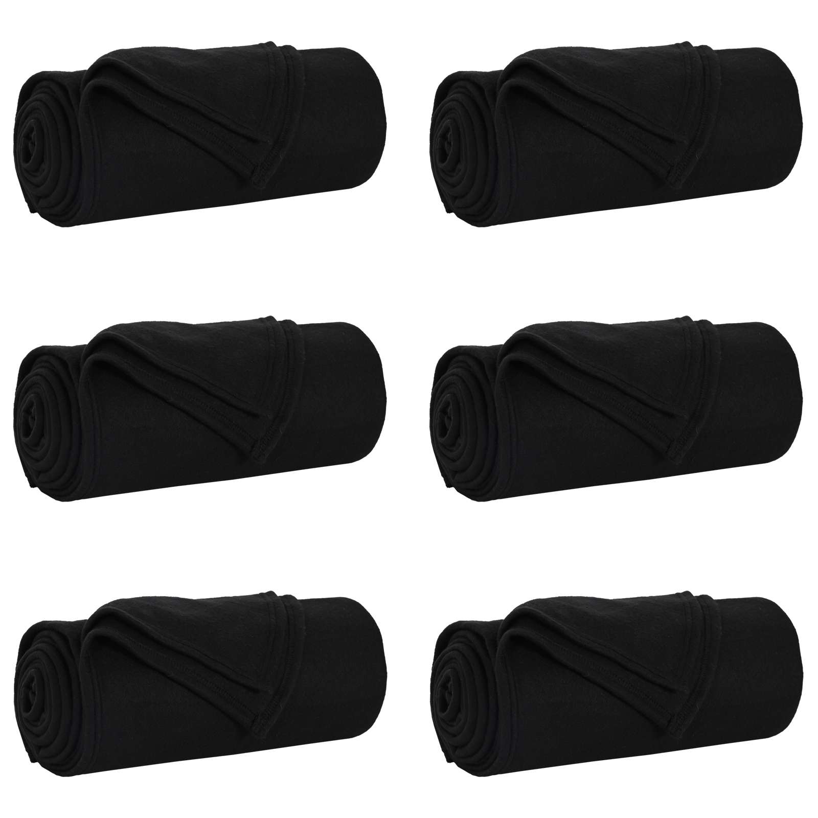 Vidaxl kleden 6 pcs zwart 170 x 130 cm fleece
