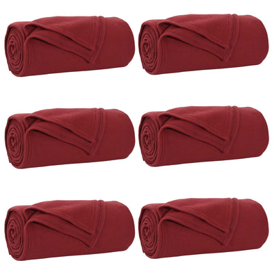 Vidaxl kleden 6 st bordeaux rood 200 x 150 cm 2.52 kg fleece
