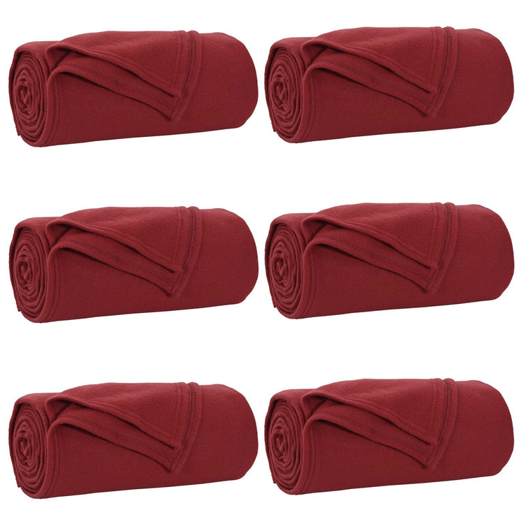 Vidaxl kleden 6 st bordeaux rood 200 x 150 cm 2.52 kg fleece