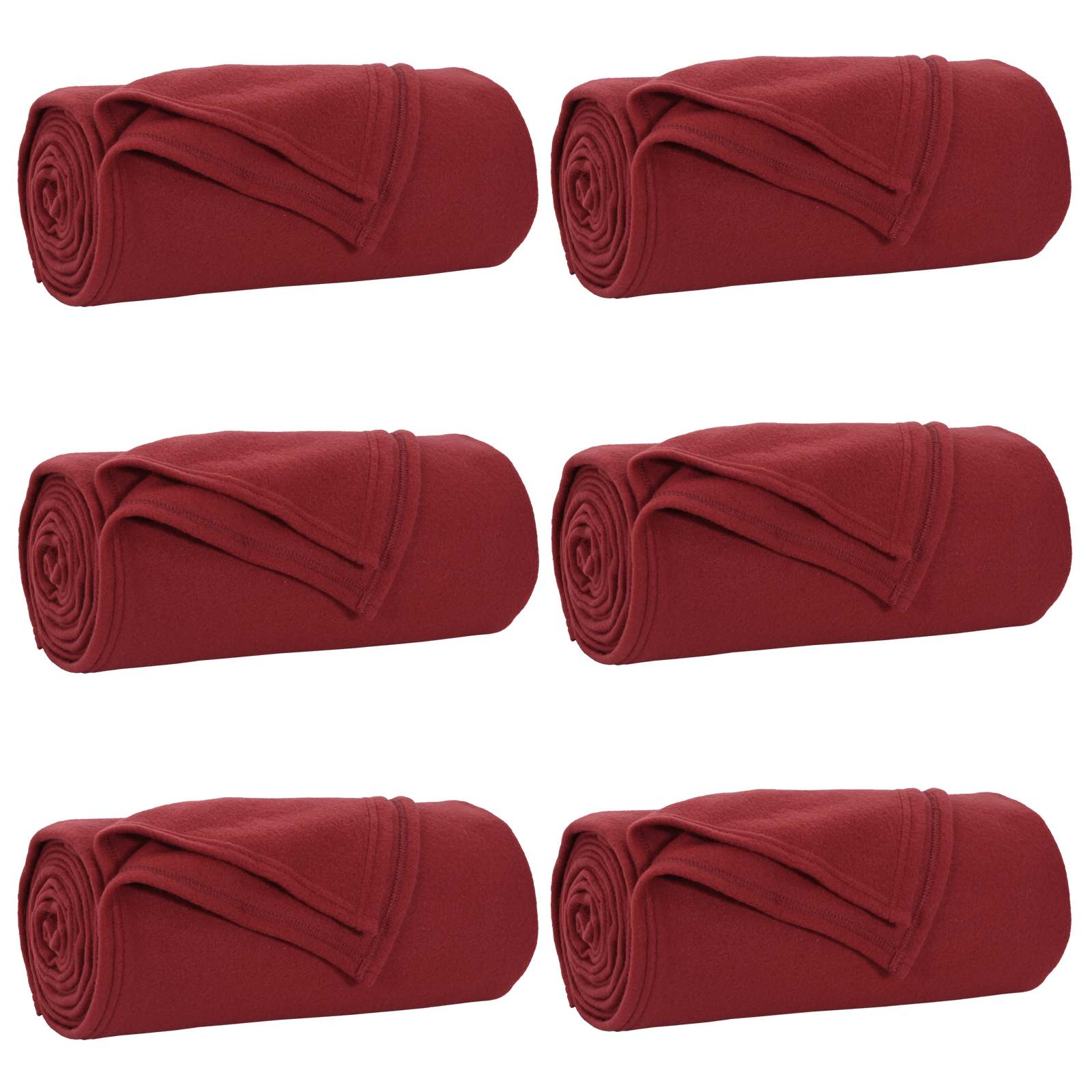 Vidaxl kleden 6 pcs bordeaux rood 270 x 240 cm fleece