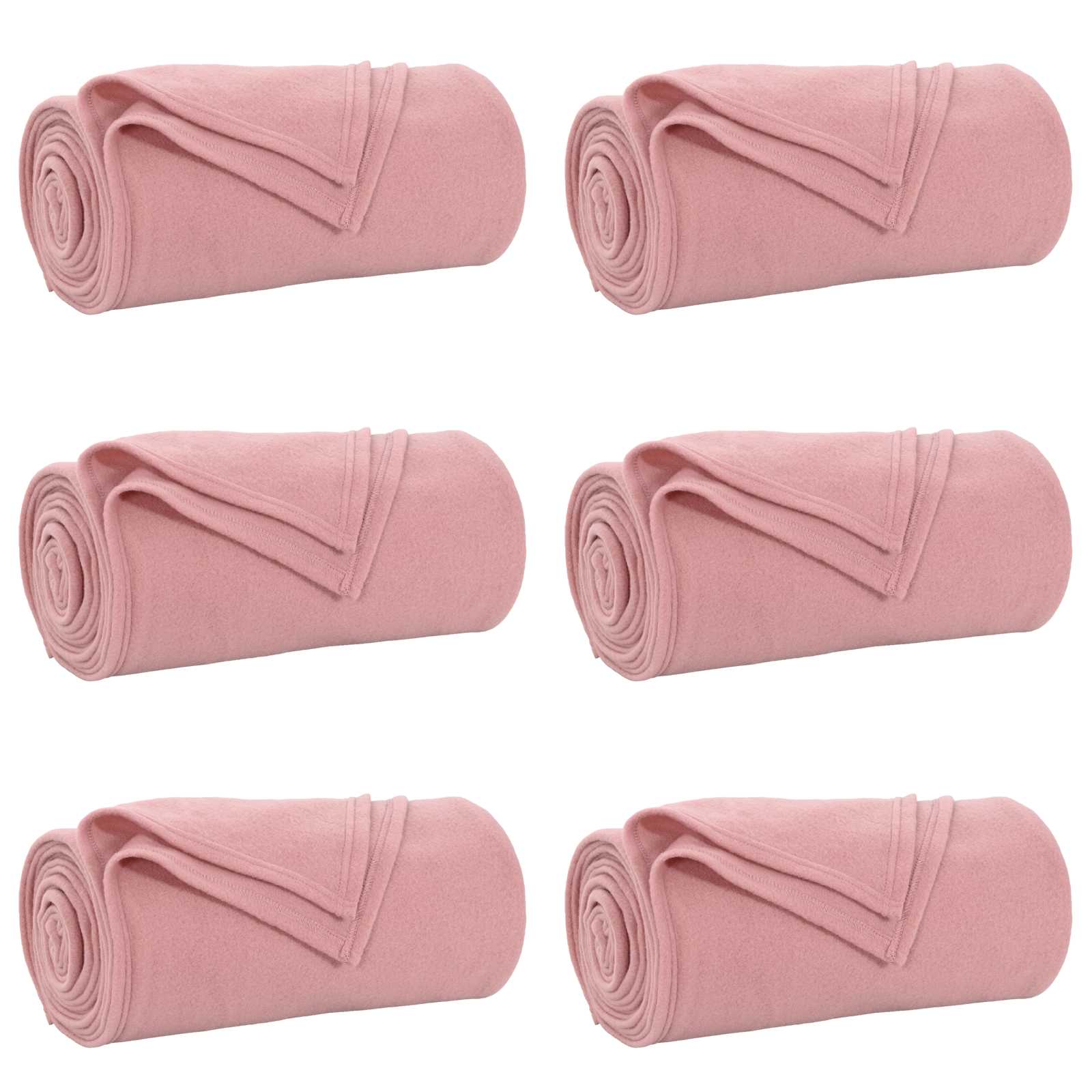 Vidaxl kleden 6 pcs roze 170 x 130 cm fleece