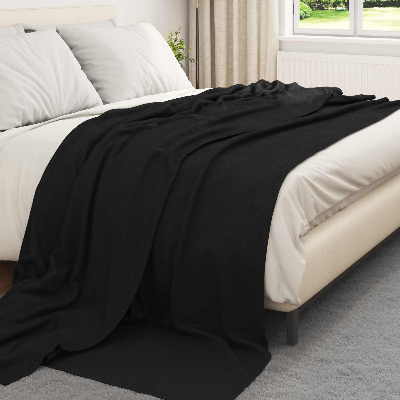 Vidaxl kleden 24 pcs zwart 240 x 220 cm fleece