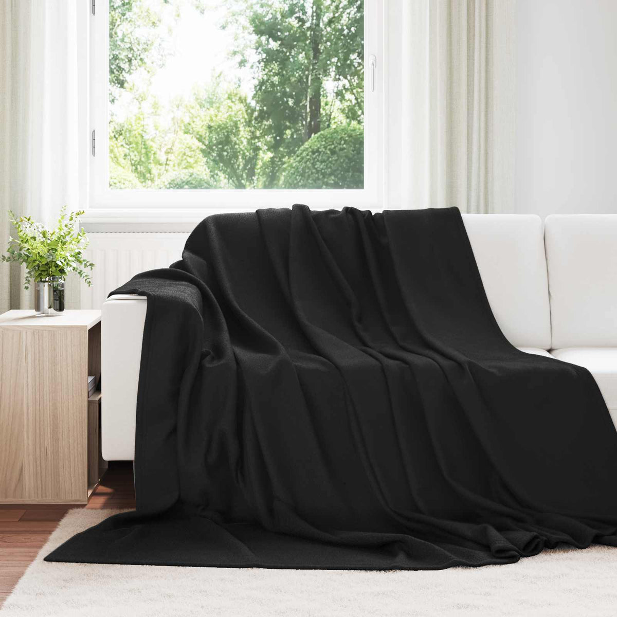 Vidaxl kleden 24 st zwart 270 x 240 cm 21.77 kg fleece