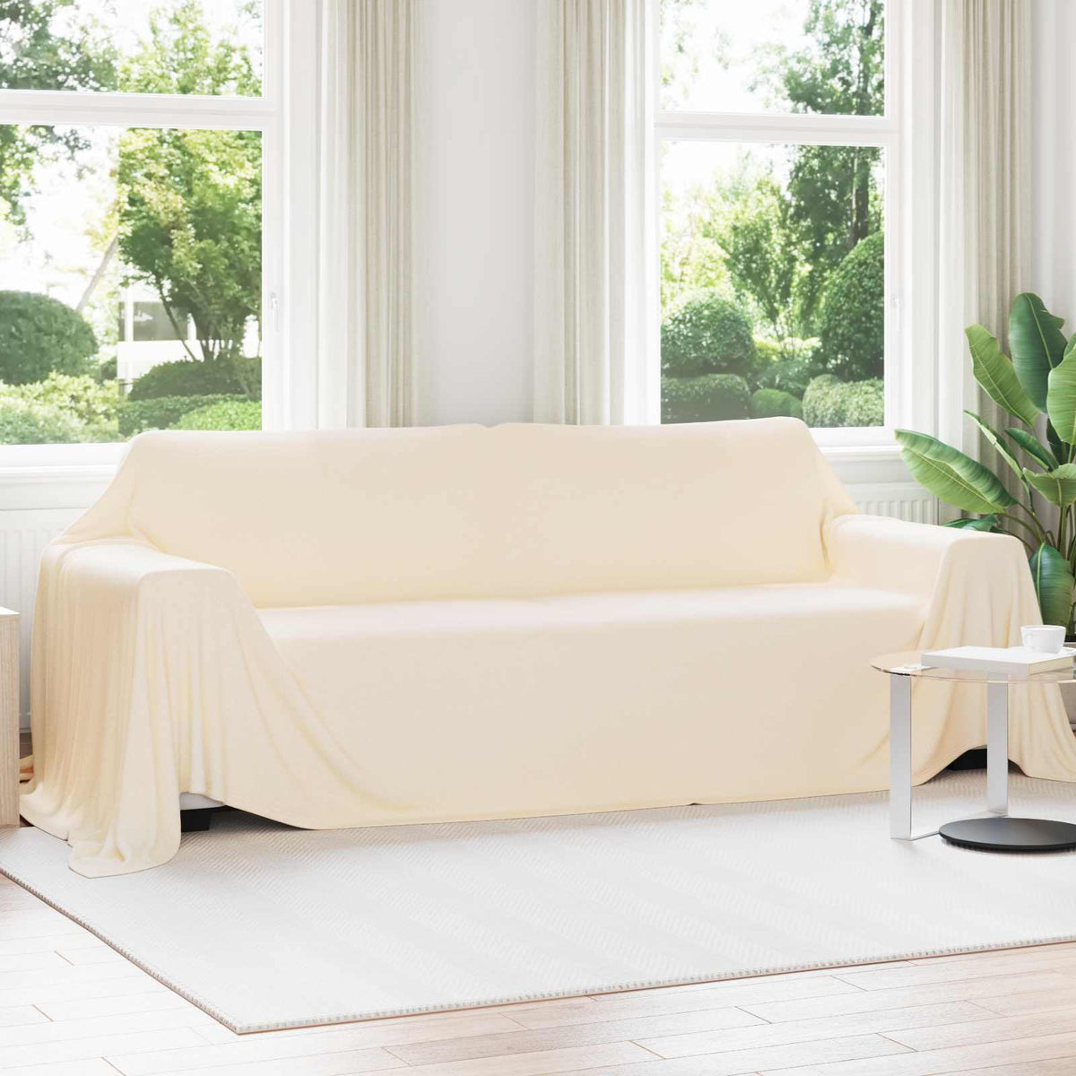 Vidaxl gooi deken crème 350 x 270 cm fleece