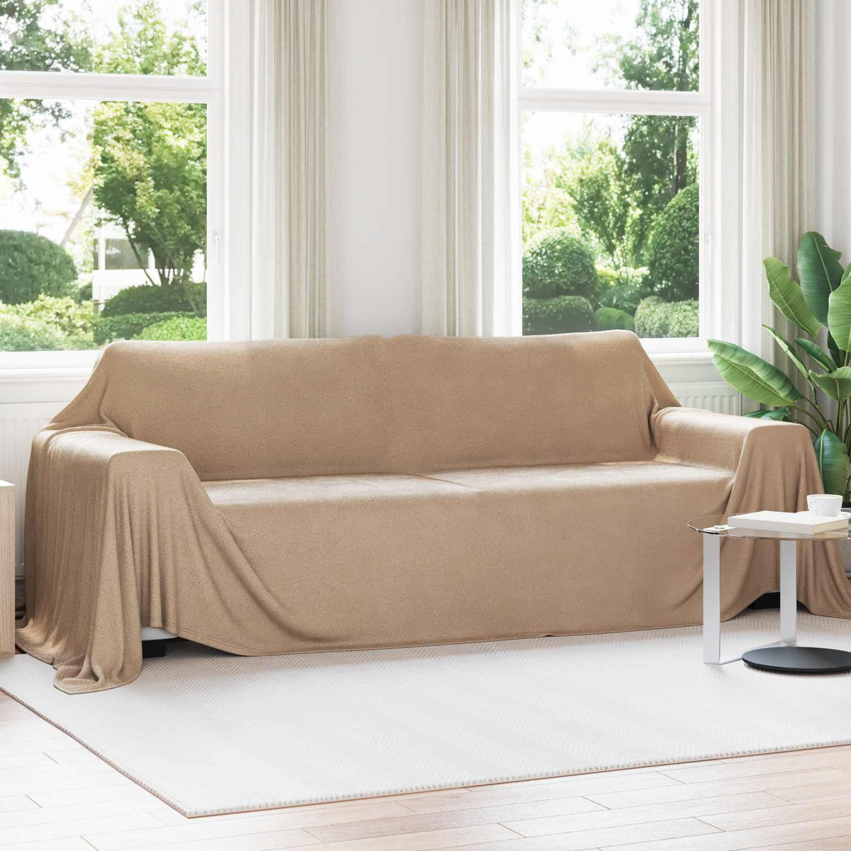 Vidaxl gooi deken kameel 350 x 270 cm fleece