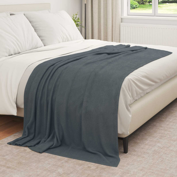 Vidaxl plaid donkergrijs 210 x 140 cm 0.41 kg fleece