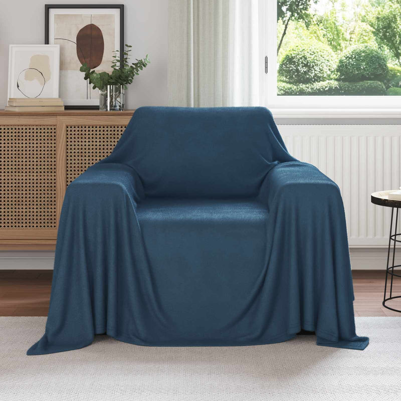 Vidaxl gooi deken marineblauw 210 x 140 cm fleece