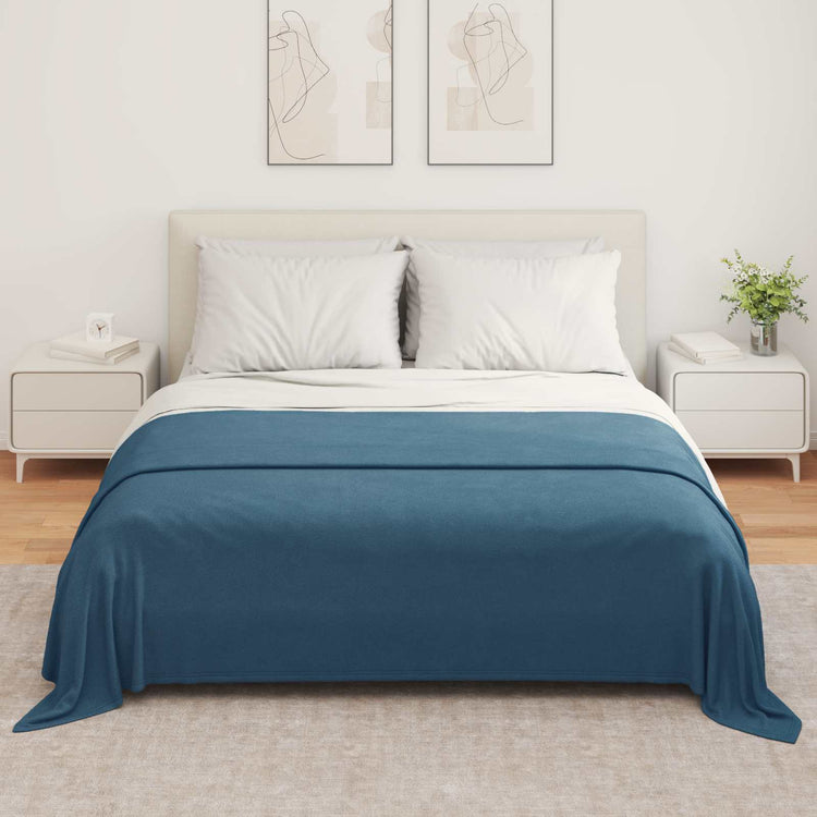 Vidaxl plaid marineblauw 280 x 210 cm 0.79 kg fleece