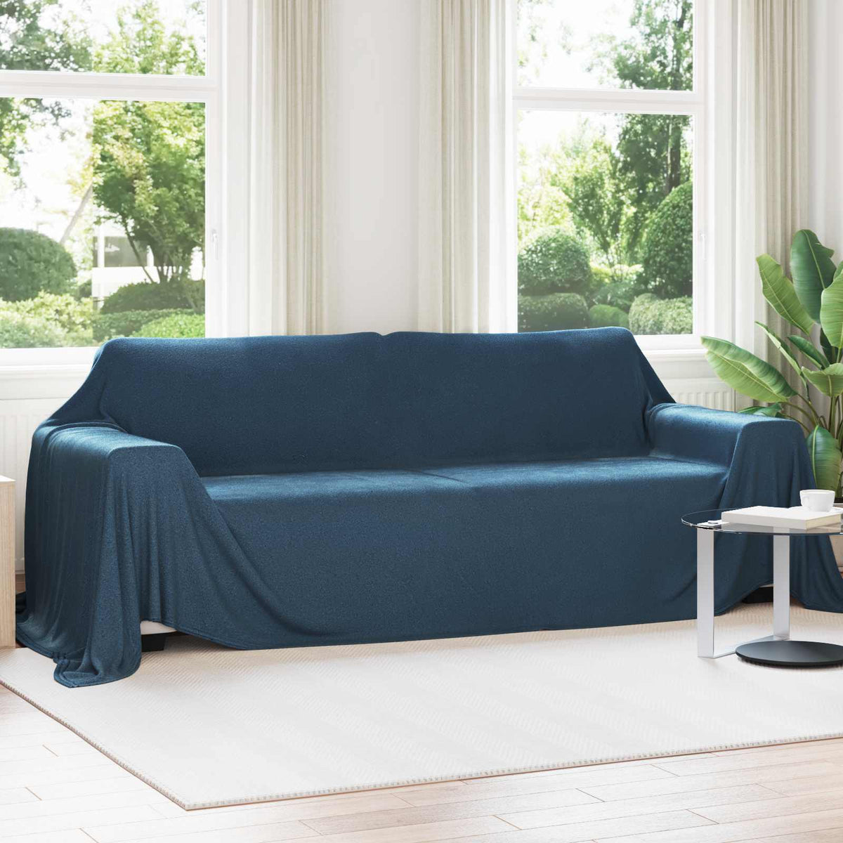 Vidaxl plaid marineblauw 350 x 270 cm 1.3 kg fleece