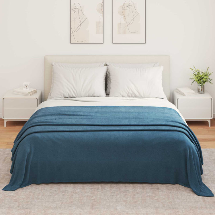 Vidaxl plaid marineblauw 350 x 270 cm 1.3 kg fleece