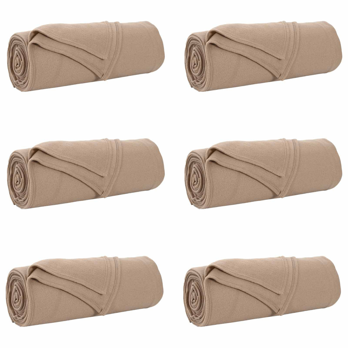 Vidaxl kleden 6 pcs kameel 210 x 140 cm fleece