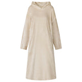 Vidaxl deken hoodie beige m flanel - afbeelding 1