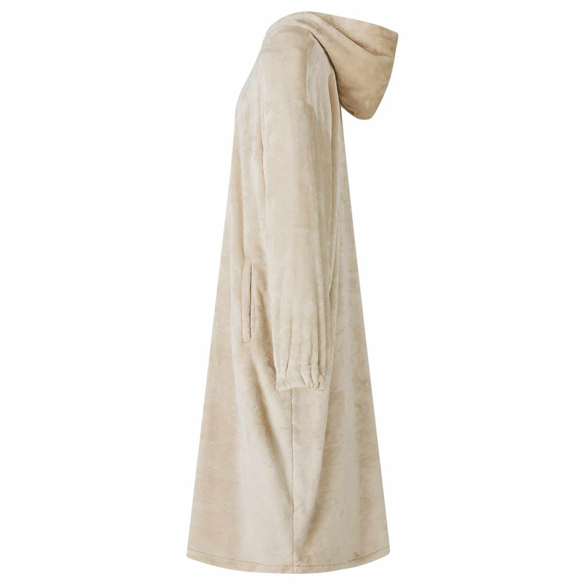 Vidaxl deken hoodie beige m flanel