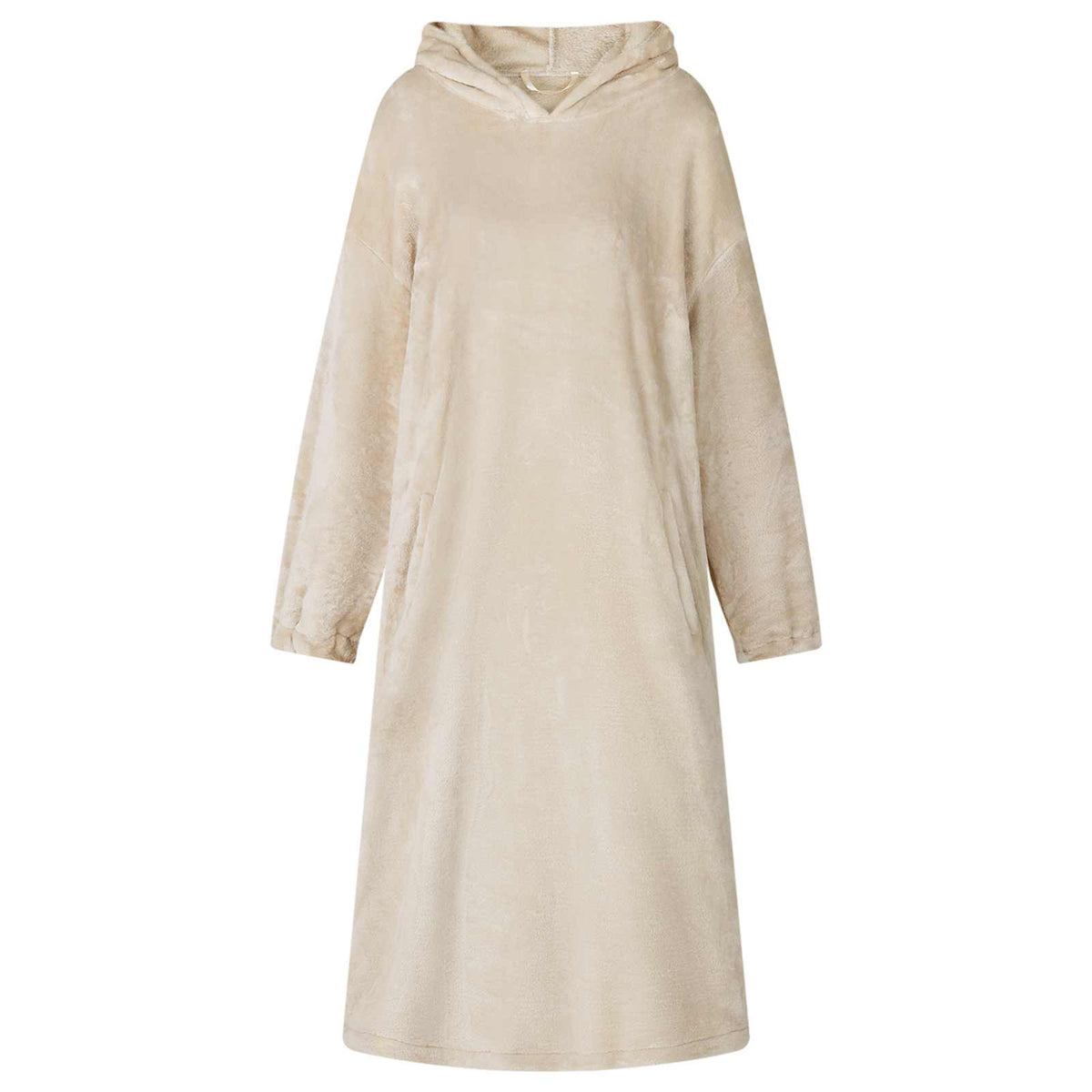 Vidaxl deken hoodie beige l flanel